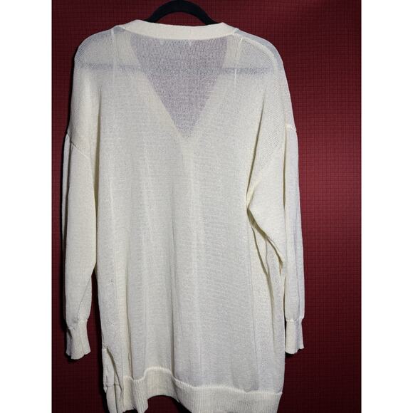 Zara White Cardigan Large Women’s Button Up Casual, Comfy, Cozy, Soft, Flowy - Picture 2 of 4